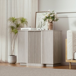 Brafab Modern Buffet Cabinet with Fluted Doors, Accent Sideboard Storage Credenza Multifunctional Console Table for Living Room, Dining Room - 1 of 4