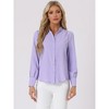 INSPIRE CHIC Women's Mandarin Collar Office Long Sleeve Button Down Shirt - 3 of 4