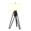 Hudson and Canal 25" Tall 2-Light Tripod Table Lamp with Fabric Shade - 4 of 4