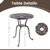 Costway 24" Round Cast Aluminum Table Patio Dining Bistro Table with 2 Inch Umbrella Hole - 3 of 4