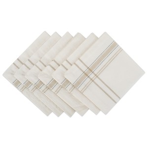 Design Imports  French Stripe Napkin Set 6 Piece, White Chambray, 20X20" - 1 of 4