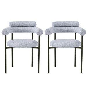 Upholstered Armchair Dining Chairs With Metal Legs (Set of 2) - 1 of 4