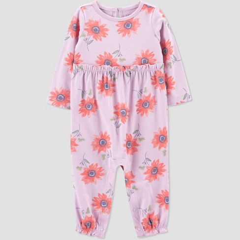 Carter's Just One You® Baby Girls' Sunflower Romper - Lilac Purple - image 1 of 3
