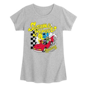 Girls' - Sesame Street - SS Racing Fitted Short Sleeve Graphic T-Shirt - 1 of 3