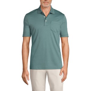 Lands' End Men's Short Sleeve Cotton Supima Polo Shirt with Pocket - 1 of 4