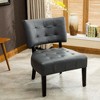 CAVINAS Blended Faux Leather Tufted Accent Chair with Oversized Seating, Wingback Chair, Armless Chairs, Accent Seating for Living Room, Bedroom - 2 of 4