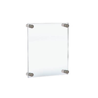 Silver and Clear Acrylic Floating Wall Frames Set of Four