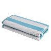 Textured Cotton Oversized Stripe Beach Towels (set Of 2), Aero Blue ...