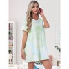 INSPIRE CHIC Women's Nightgown Short Sleeve Printed Sleepwear Sleepshirts Cute Night Shirts Soft Stretchy Pajama Dress - 2 of 4