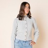 Women's  Organic Mock Neck Cable Cardigan Sweater, Adult - 3 of 4