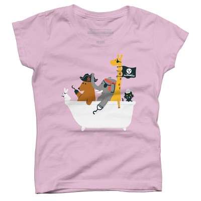 Girl's Design By Humans The pirate ship By radiomode T-Shirt
