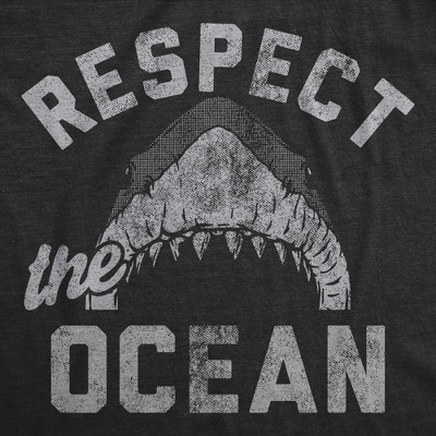 Мужские футболки Crazy Dog T-Shirts, Inc. Mens Funny T Shirts Respect The Ocean Sarcastic Shark Graphic Novelty Tee for Men - Crazy Dog Men's T Shirt For Summer Black XL — фото 2