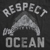 Mens Funny T Shirts Respect The Ocean Sarcastic Shark Graphic Novelty Tee For Men - Crazy Dog Men's T Shirt - 2 of 4