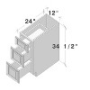 CASAINC 12 in. W x 24 in. D x 34.5 in. H Base Kitchen Cabinet with 3 Soft-Close Drawers – Plywood RTA Cabinets - 3 of 4