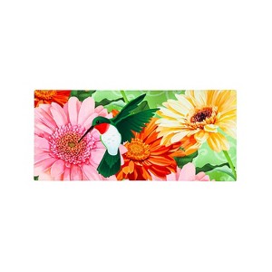 Evergreen Hummingbird and Daisy Trio Sassafras Indoor Outdoor Switch Doormat 1'10"x10" Multicolored - 1 of 4