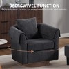 COMHOMA Swivel Accent Chair with Ottoman, Chenille Barrel Armchair Set, Removable Back Pillow & Armrest Covers - 3 of 4