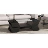 Okak Geometric Glass-Top Coffee Table, Modernist 2-Tier Storage with Open Shelves & Cabinets, 6mm Tempered Glass & Frost for Luxe Living Room - 3 of 4