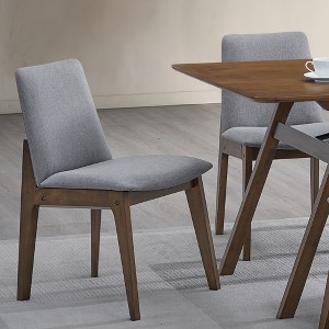 GDFStudio Lucia Modern Wood and Fabric Upholstered Dining Chair(Set of 2) - 1 of 4
