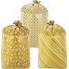 Joyfy 3-Pack Jumbo 56x36" Gold Christmas Gift Bags, Large Holiday Present Bags for Toys, Stuffed Animals & Party Decoration - 2 of 4