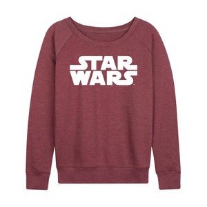 Women's - Star Wars - Logo Lightweight French Terry Wide Neck Long Sleeve Shirt - 1 of 4