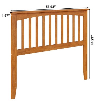 Mission Full Light Toffee Wood Headboard with USB Charger