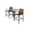 Sapphtopaz Outdoor Patio Furniture Bistro Set Patio Aluminum Hollow Design Bar Lounge Table and Chairs Set for Small Garden, Outdoor, Terrace - 4 of 4