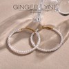 Synthetic Peal Hoop Earrings for Women 50mm Stainless Steel Ginger Lyne - 2 of 4
