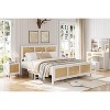 Full Size Bed Frame with Headboard, Bohemian Rattan Platform Bed Frame with Strong Metal Slats Support No Box Spring Needed Noise-Free Design Black - 4 of 4