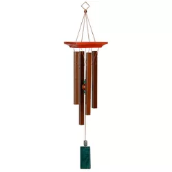 Woodstock Chimes Signature Collection, Woodstock Green Jasper Chime, 19'' Bronze Wind Chime WGBR