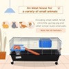 Small Animal Cage with Wheels for Guinea Pigs Rabbits Chinchillas Includes Food Bowl Water Bottle Hay Feeder Ramp and Platform - LAOTIES - 4 of 4
