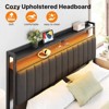 Greenstell  Bed Headboard - Upholstered with 2-Tier Storage Shelves, Charging Station & LED Lights, Height Adjustable Sturdy Frame for Bedroom - 4 of 4