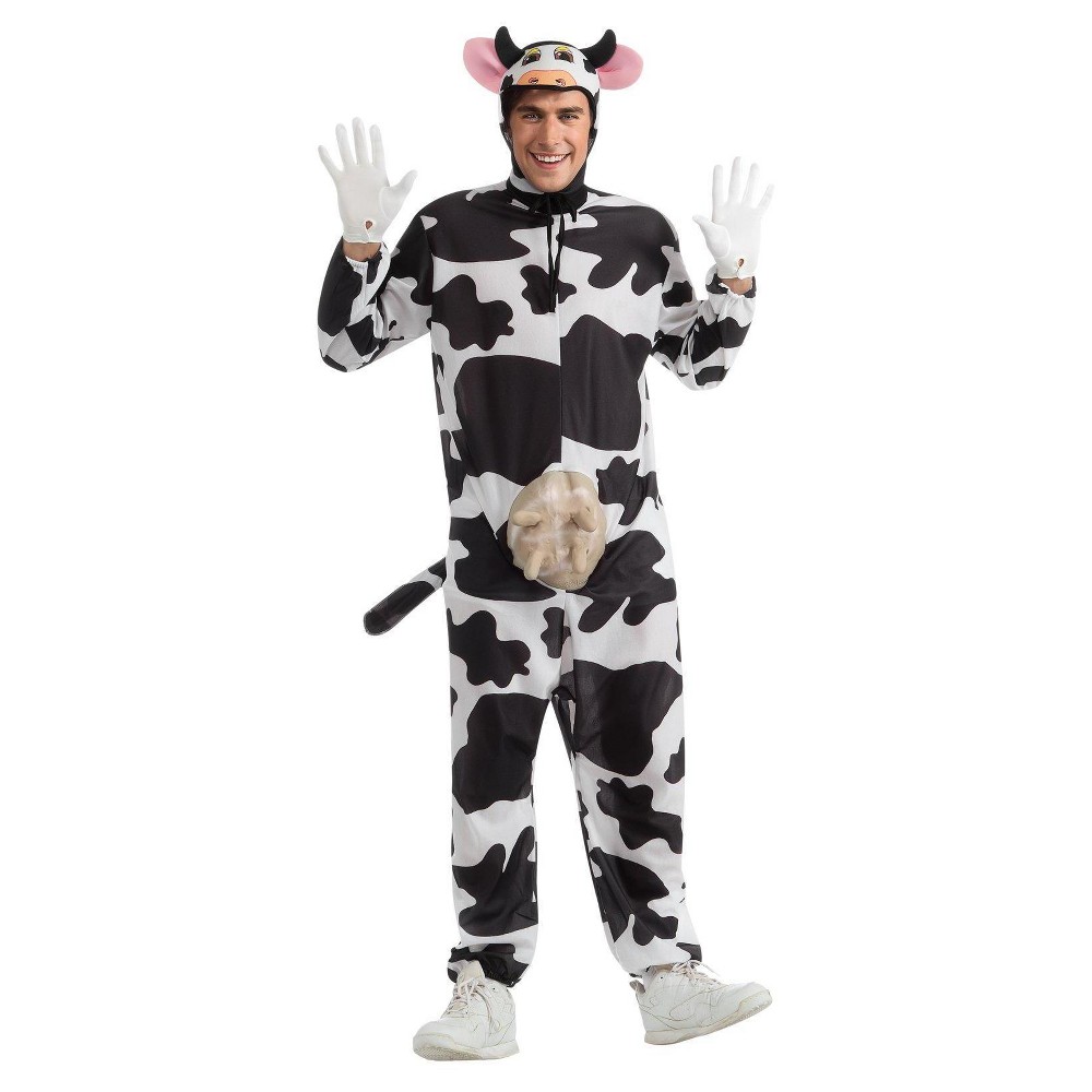 UPC 082686152259 product image for Halloween Comical Cow Adult Costume - One Size, Adult Unisex, Black/White | upcitemdb.com