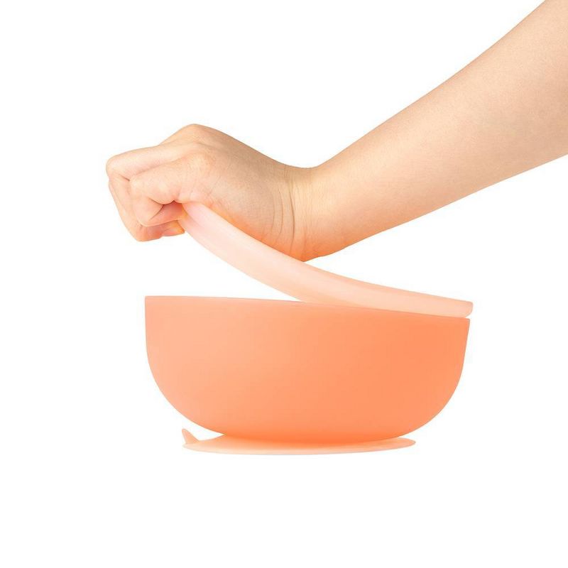 Olababy Suction Bowl with Lid - Coral, 4 of 16