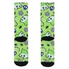 Beetlejuice Socks AOP Icons Worms Beatles Skulls Sublimated Crew Sock Fits Shoe Size 8-12 Green - 4 of 4