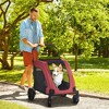 Gulches Pet Strollers: Foldable Dog Stroller with Universal Wheels and Storage Basket, Red - 2 of 4