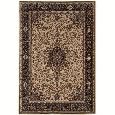 Oriental Weavers Ariana 095I8 Ivory/ Black Indoor Area Rug - 6' Round