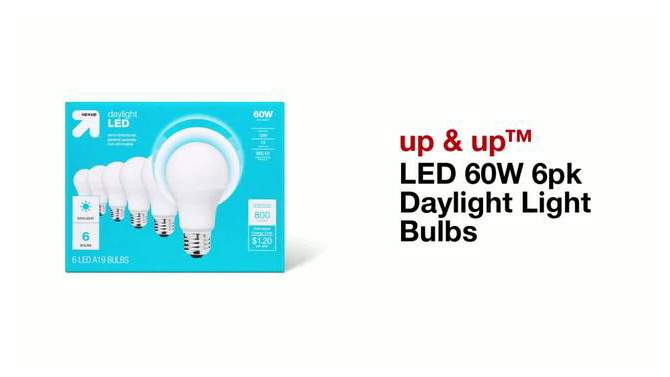 LED 60W 6pk Daylight Light Bulbs - up &#38; up&#8482;, 2 of 8, play video
