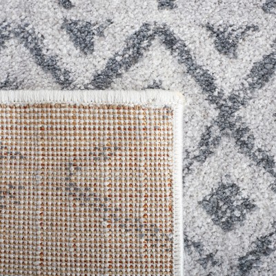 Ivory and Dark Grey Abstract Hand-knotted Square Rug