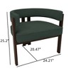FONTOI Upholstered Accent Chairs Set of 2, Armchair Chair with Open Back&3 Legs for Living Room Bedroom Dining Room Kitchen, Green, - 3 of 4