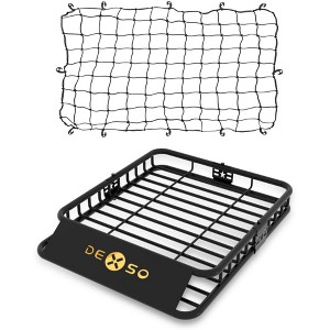 Extra-Long Roof Rack Basket with Extension Luggage Rack. Heavy-Duty 200LB Capacity Universal Cargo Carrier for SUVs & Trucks - 1 of 4
