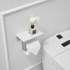 BWE Wall Mount Toilet Paper Holder With Natural Marble Shelf Tissue Storage Holder In Brushed Gold - 2 of 4