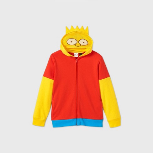 Boys The Simpsons Bart Sweatshirt Yellow Red Blue Target - black jacket with cyan blue hoodie roblox non blue