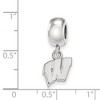 Black Bow Jewelry Sterling Silver Wisconsin Badgers NCAA Bead Charm - 3 of 4