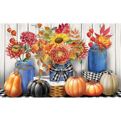 Briarwood Lane Black And White Pumpkin Fall Natural Fiber Coir Doormat  Autumn Welcome 30 X 18 : Target