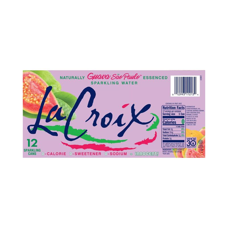 La Croix Guava Sao Paulo Sparkling Water - Case of 2/12 pack, 12 oz, 5 of 8