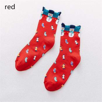 Cute Holiday Pattern Socks (Women's Sizes Adult Medium) - Red / Medium / Unisex from the Sock Panda