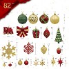 Aoibox 82pcs Christmas Ornaments Set Shatterproof Plastic Holiday Tree Decorations with Pre Tied Strings Red Gold Green for Home Party - 3 of 4