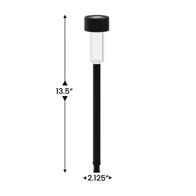 Modern Black LED Solar Pathway Lights Multipack with Polypropylene Shade