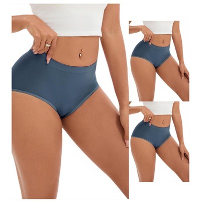 INSPIRE CHIC 3 Packs Women's Tummy Control High-Waisted Briefs Butt Lifter Full-Coverage Underwear