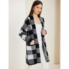 Allegra K Women's Winter Plaid Long Sleeve Open Front Outwear Casual Sweater Cardigan - 3 of 4